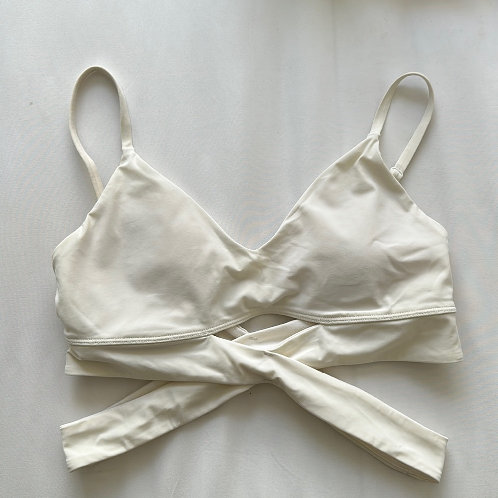 Cream Strappy Lululemon Sports Bra